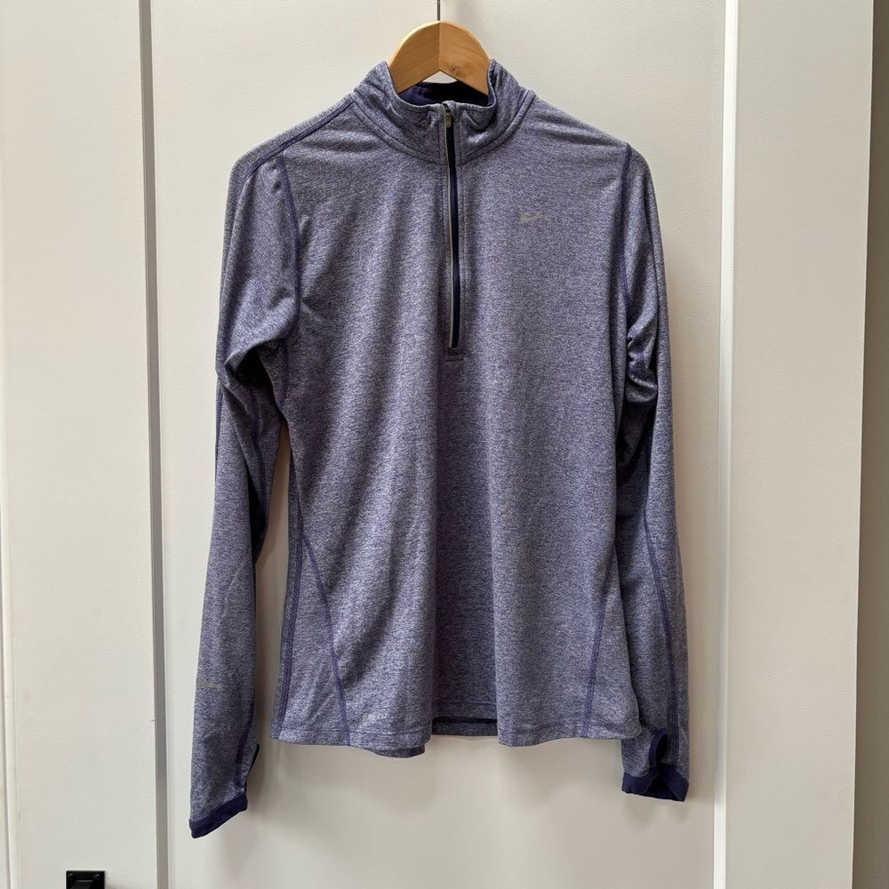 Nike purple Fri-fit‎ half zip running pullover woman’s size M